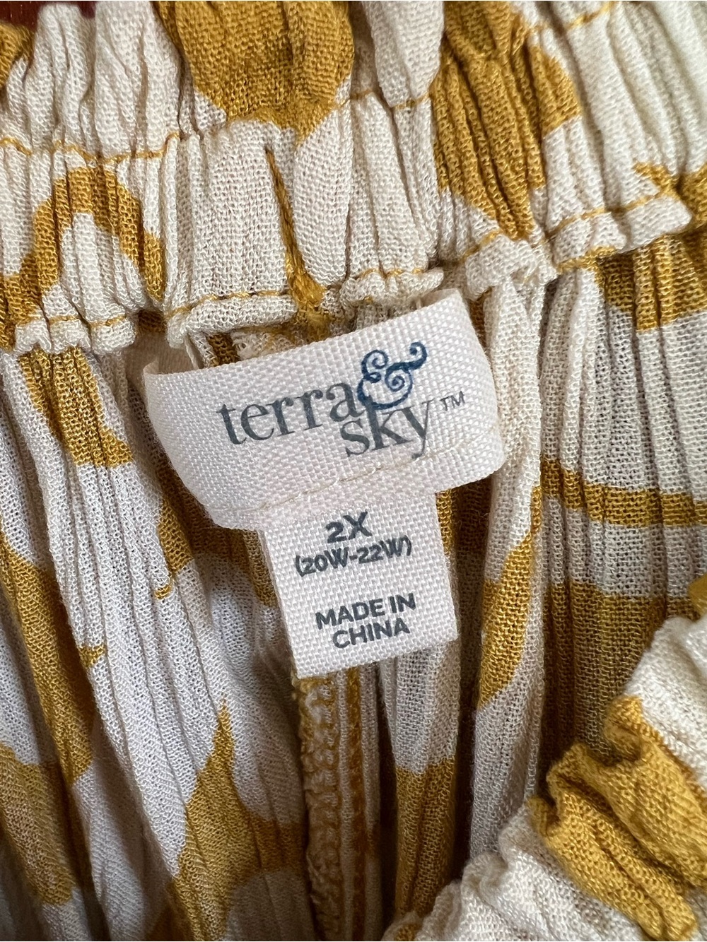 Terra & Sky Amber Glow Floral Off-Shoulder Pleated Top View 3